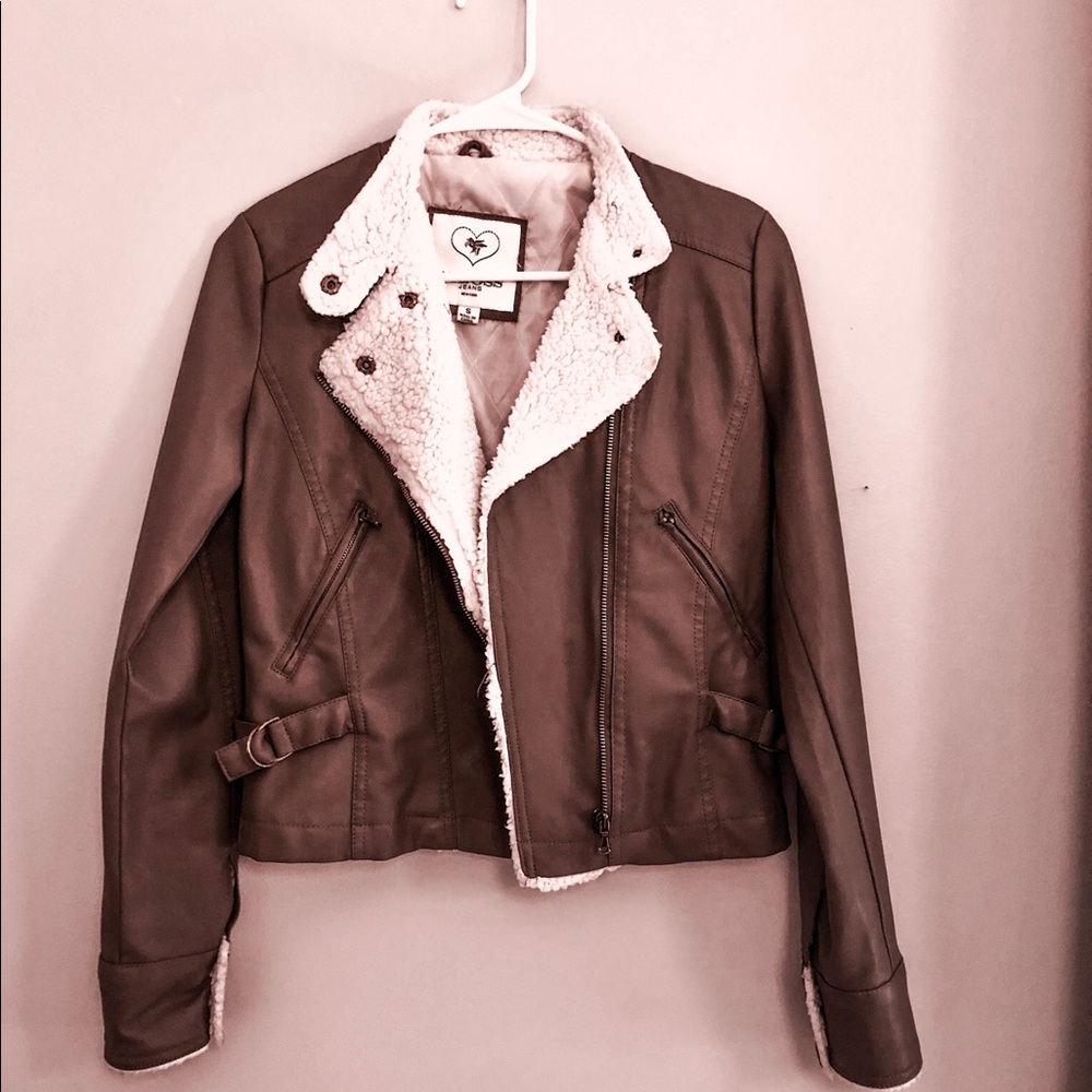Light brown faux leather jacket